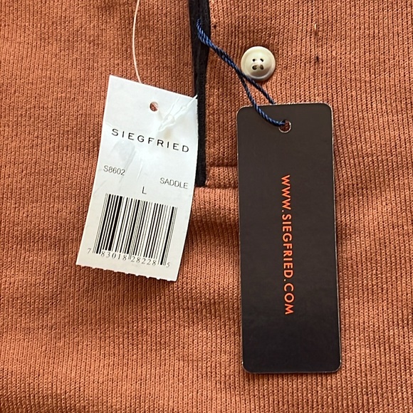 NWT Mens Large Siegfried Saddle Burnt Orange Pullover Jacket Sweatshirt - Picture 7 of 9
